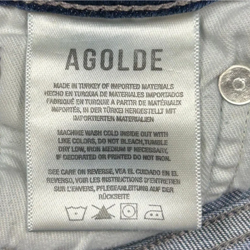 Agolde Blue‎ Straight Leg Jeans Womens Size 28 Raw Hem Classic Denim